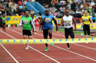 John Regis's relay squade wins the Aviva Legends relay from Jamie Baulch, Jason Gardener and Katherine Merry, 2011 Aviva London Grand Prix